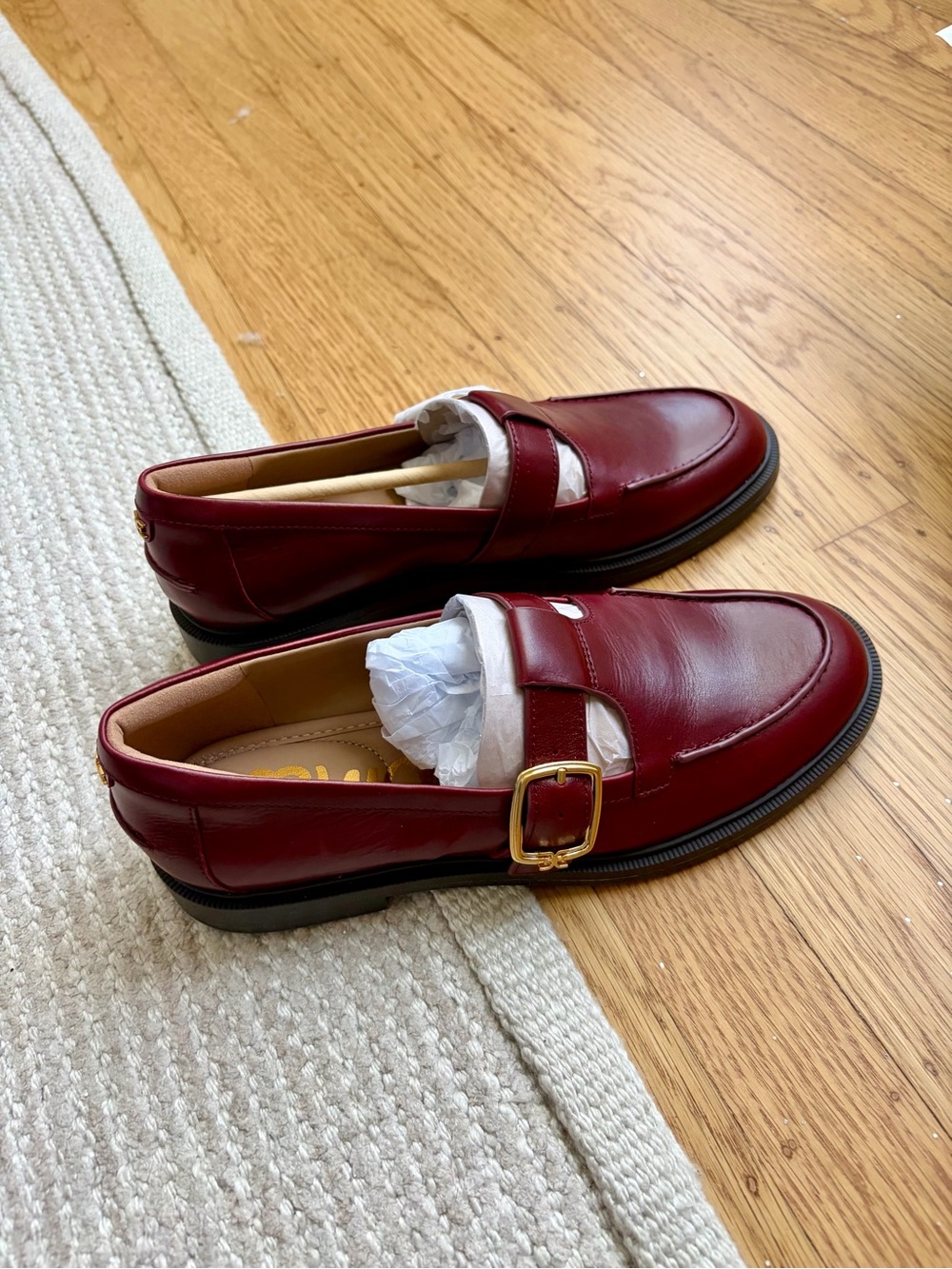 Sam Edelman Elaina Leather Loafers in French Burgundy BNIB size 7.5 - Picture 5 of 5
